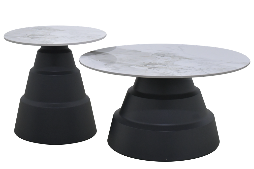 COFFEE TABLE AY 09C DIA 70 DIA 50 WHITE GREY