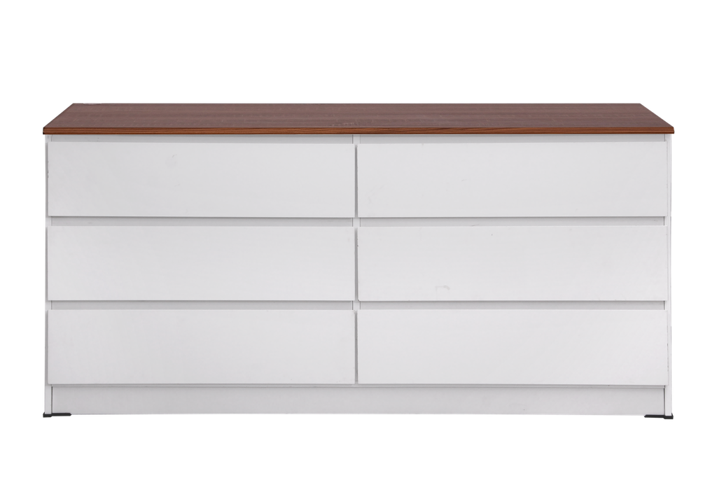 LILY 6 DRAWERS SNOOZE WHITE DM BROWN
