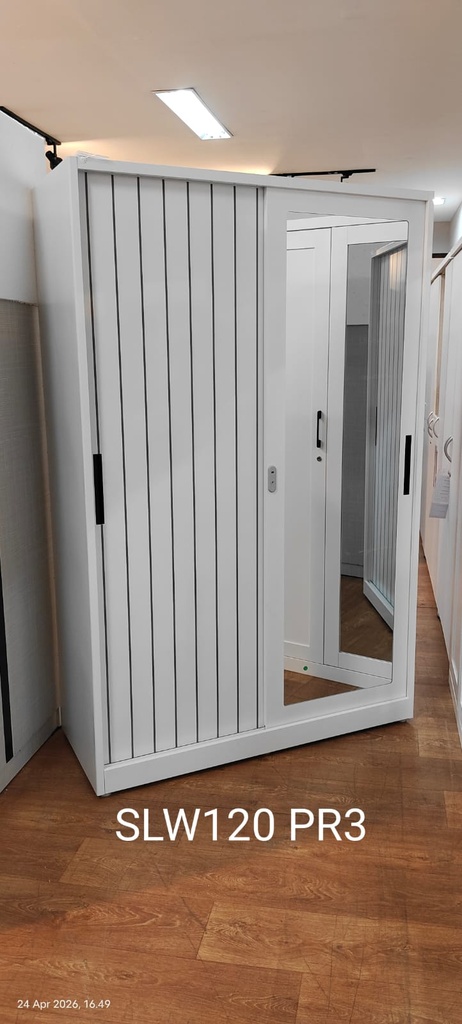 STEEL 120 SLIDING WARDROBE 2 DOOR PRINTING 3