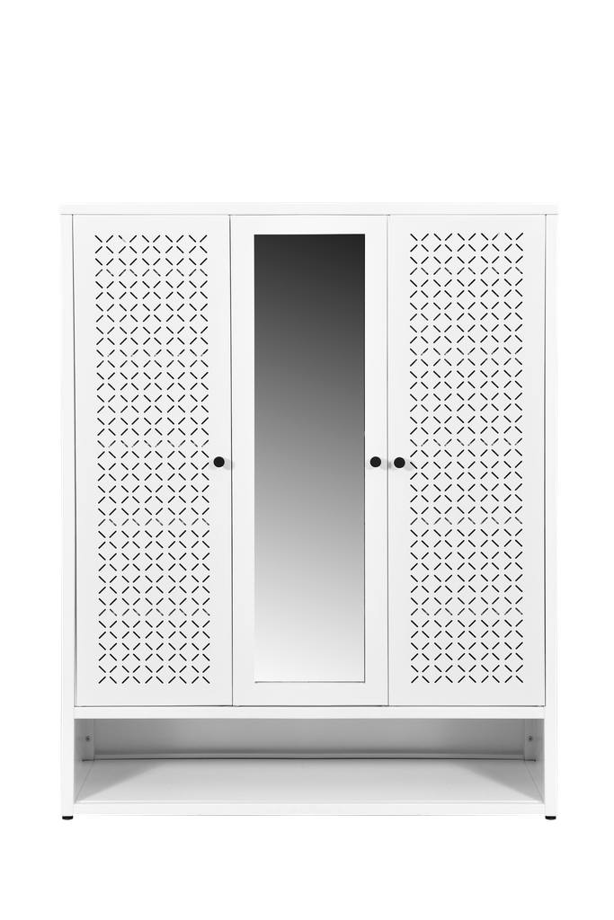 STEEL SHOE CABINET SC09 MIRROR WHITE