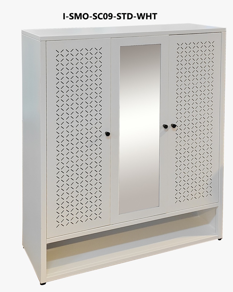 STEEL SHOE CABINET SC09 MIRROR WHITE