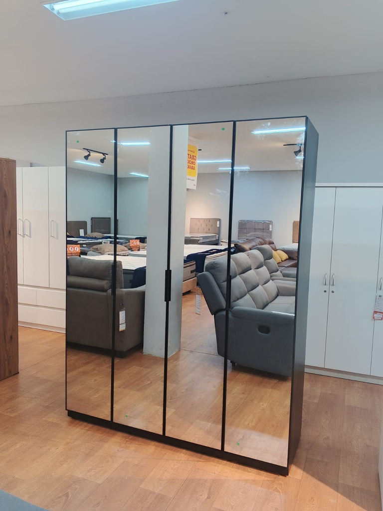 STEEL WARDROBE FULL MIRROR 4 DOOR