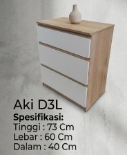  DRAWERS AKI 3 WHITE OAK