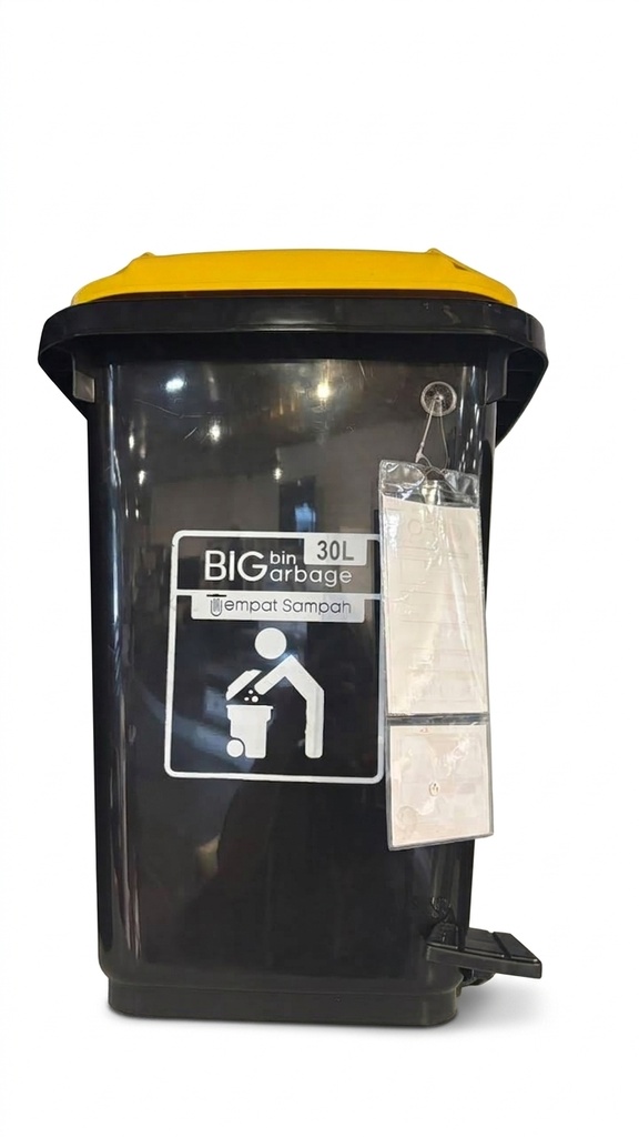 BIG GARBAGE PEDAL 30 LITER BLACK YELLOW