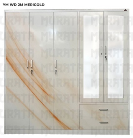 STEEL WARDROBE 5 DOORS MERIGOLD YM WD 2M WHITE 