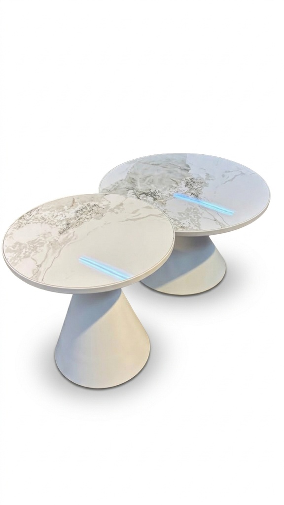 COFFEE TABLE T16+T15 DIA 50+70 WHITE