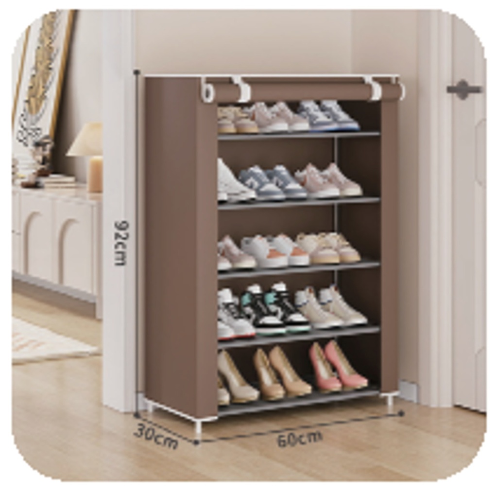 PLASTIC SHOE RACK KJG6219 6 LAYER BROWN