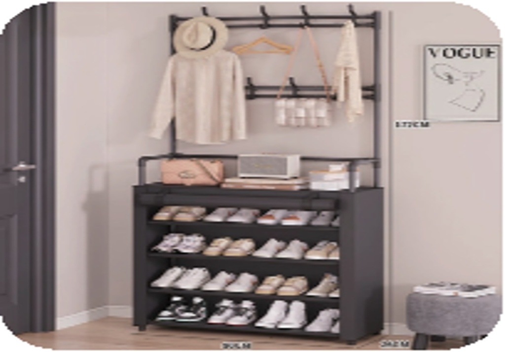 PLASTIC SHOE RACK KJG6220 HALLSTAND BLACK