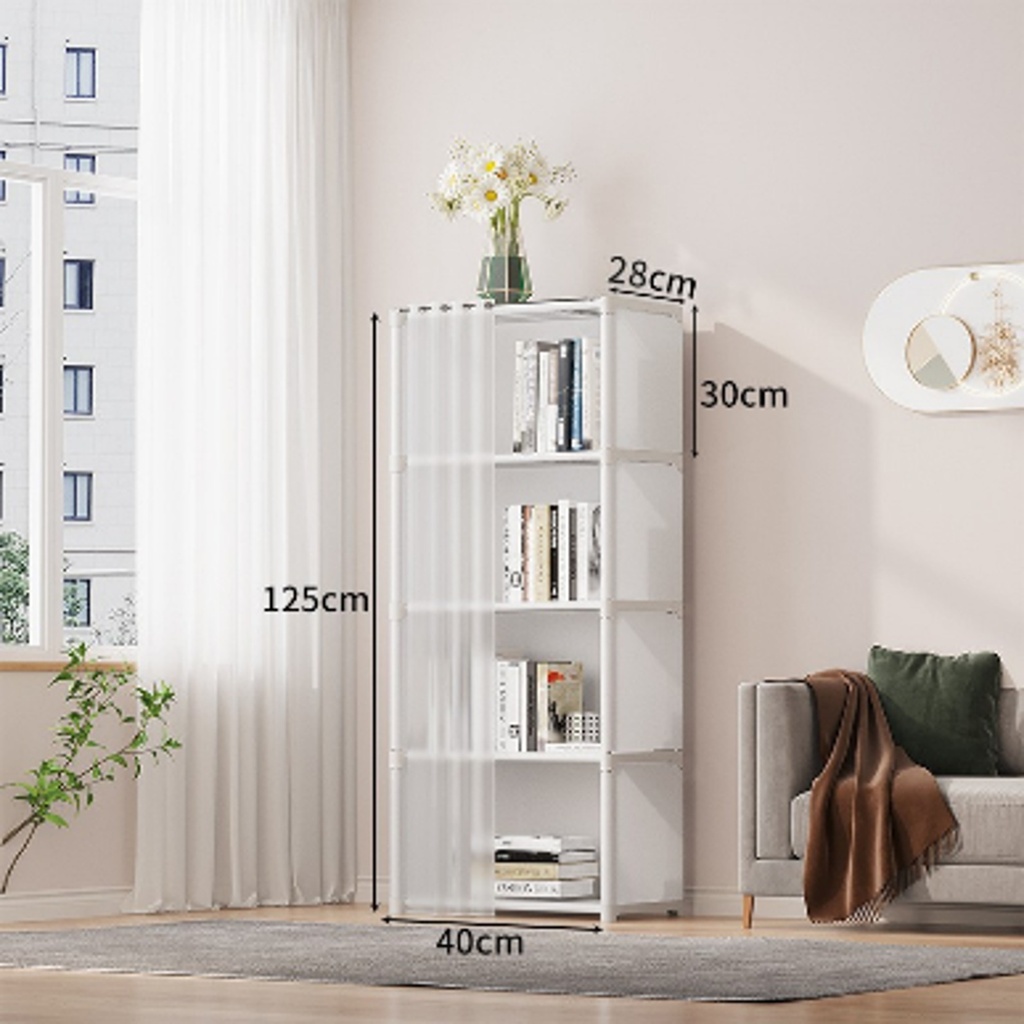 PLASTIC BOOK SHELF KJG6222 5 LAYER WHITE