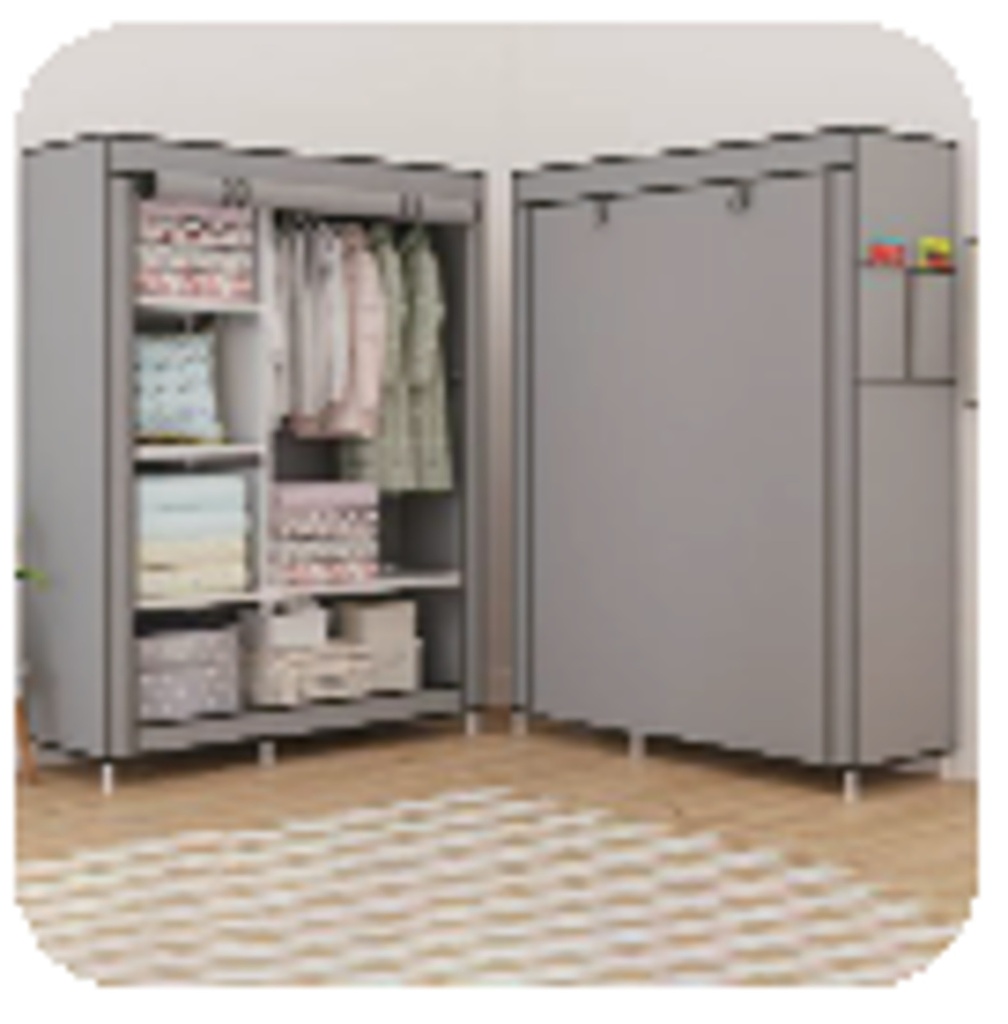 PLASTIC CLOTHING WADROBE KJG6229 ROLLER CURTAIN GREY