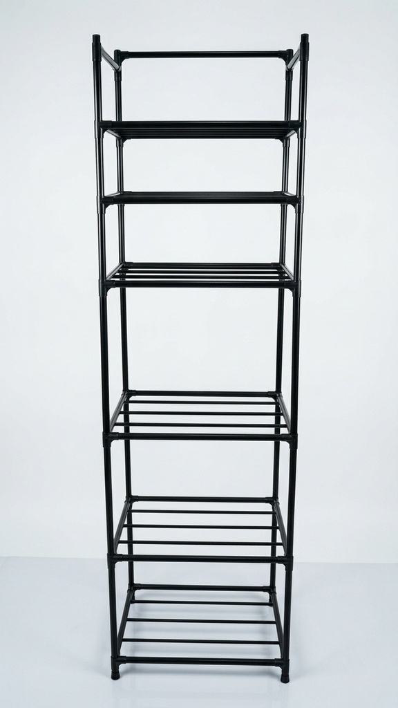 PLASTIC CLOTHING RACK KJG6221 6 LAYER BLACK