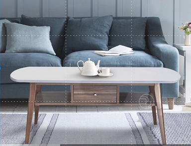 COOFEE TABLE 26126 ITALIAN WALNUT WHITE DUCO
