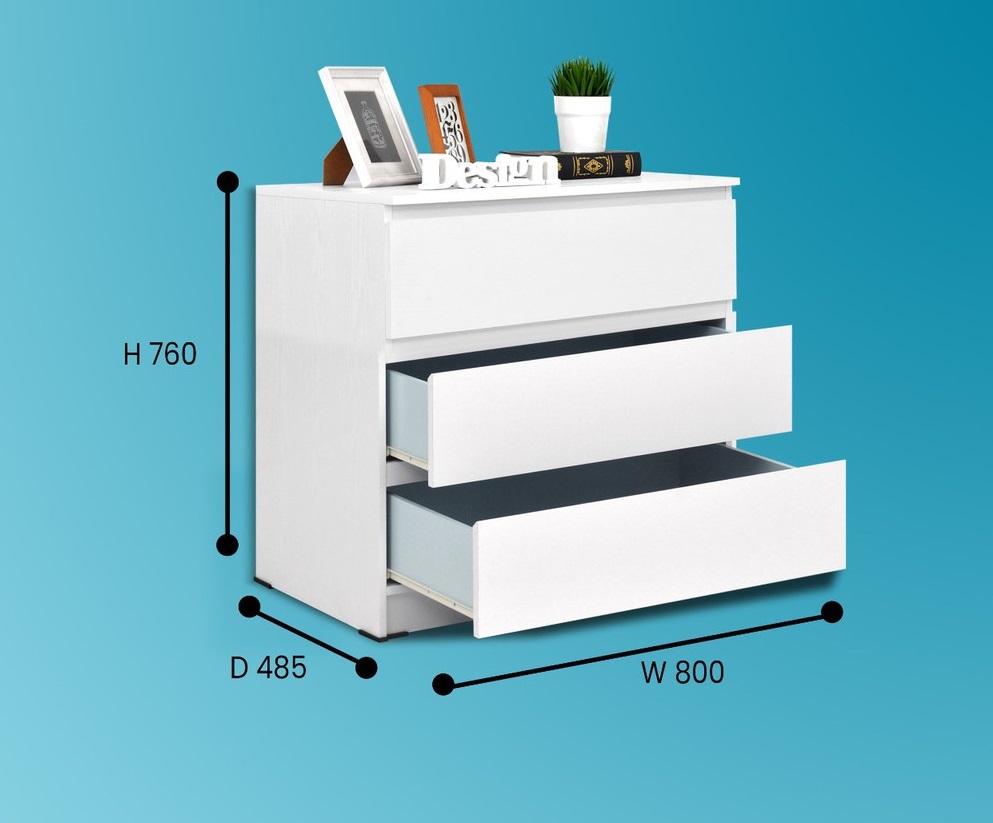 LILY 3 DRAWERS SNOOZE WHITE