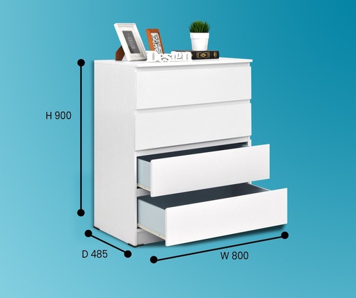 LILY 4 DRAWERS SNOOZE WHITE