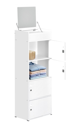 [ATP-RSG-4D-MIRROR-WHT] RAK SERBAGUNA 4 PINTU + MIRROR PUTIH