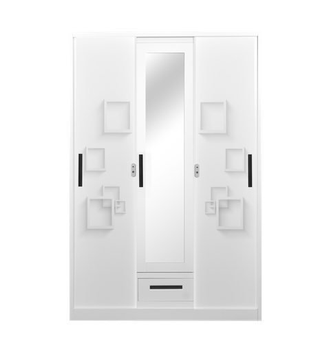 [I-BED-STXRSLW-3DR-PR1] STEEL XR SLIDING WARDROBE 3 DOOR PRINTING 1