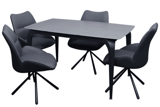 [I-DIN-GS03DC660-140-GRY] DINING SET GS03 + DC660# GREY 140*80