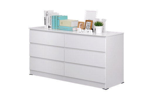 [L-LIV-CSD261331-6DW-WHT] LILY 6 DRAWERS SNOOZE WHITE