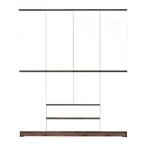 [L-BED-LPLSANTR-4DR-SOB] LEMARI PAKAIAN LARGE SANTORINI SONOMA OAK BROWN