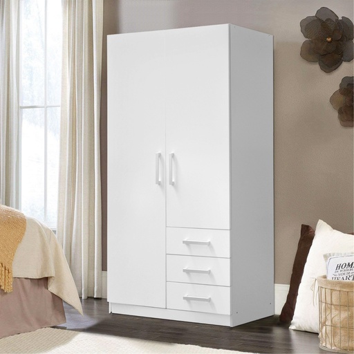 [L-BED-WRDLILY-2DR-WHT] WARDROBE LILY TWO DOORS WHITE