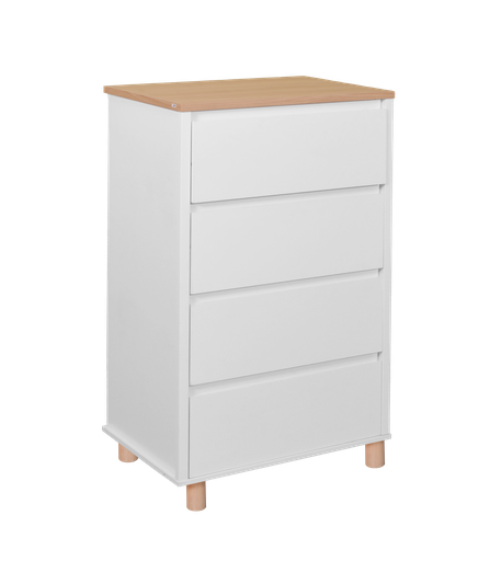 [L-LIV-CSDAKSEL-04D-WHT] AKSEL CHEST 4 DRAWER WHITE