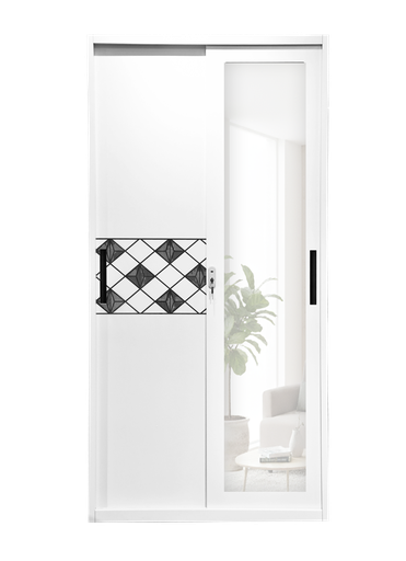 [I-BED-STHBW105-2DR-PR2] STEEL HBW 105 SLIDING WARDROBE 2 DOOR PRINTING 