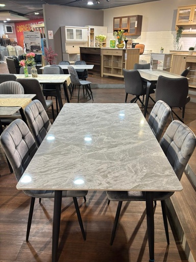 [I-DIN-DSKJT6070-4ST-GRY] DINING SET KJT6070 4 SEATER MC47 140*80CM GREY