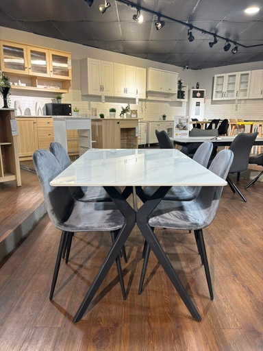 [I-DIN-DSKJT6069-4ST-WHT] DINING SET KJT6069 4 SEATER J933 130*80CM WHITE