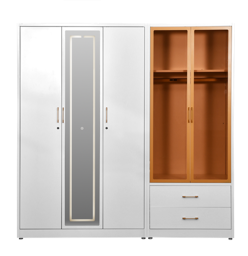 [I-BED-STXRSLW-5DR-WHT] STEEL XR SLIDING WARDROBE 5 DOOR WHITE