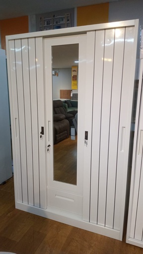 [L-BED-ST120DXNH-3DR-WHT] STEEL SLIDING WARDROBE 3 DOORS 120 XR DIXON H WHITE