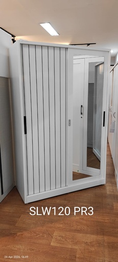 [I-BED-SLW120-2DR-PR3] STEEL 120 SLIDING WARDROBE 2 DOOR PRINTING 3